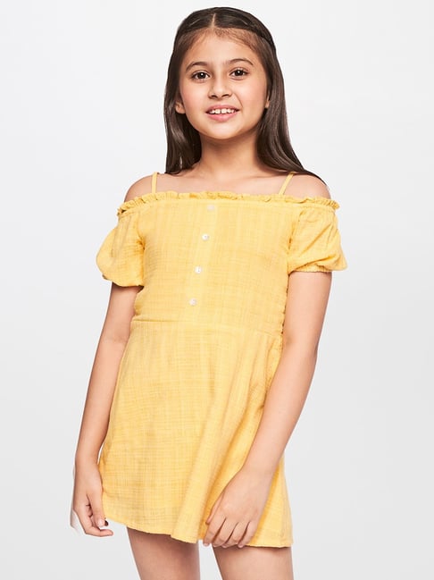 Buy Yellow Dresses & Frocks for Girls by Aks Kids Online | Ajio.com