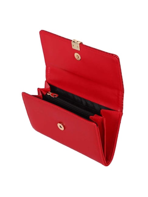 Buy DUNE LONDON KIMMY Red Textured Wallet for Women Online At Best