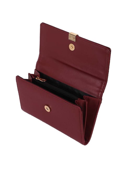 Buy DUNE LONDON KIMMY Maroon Textured Wallet for Women Online At