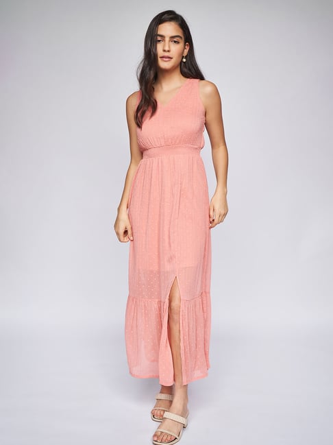 AND Peach Textured  Gown Price in India