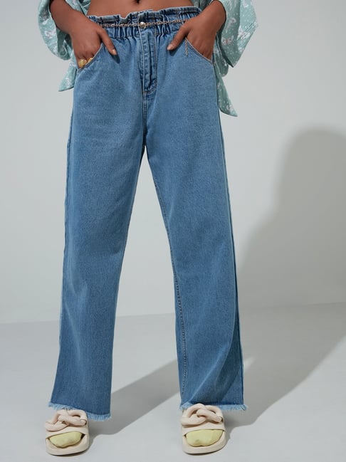 Nuon by Westside Blue Paperbag Waist Andie Jeans