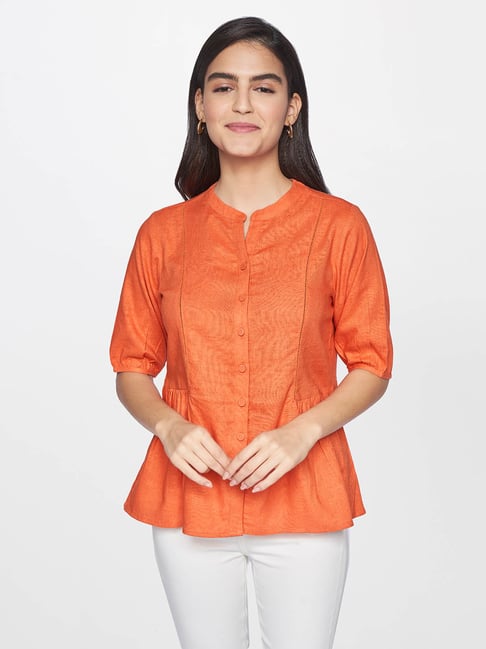 AND Orange Regular Fit  Shirt Price in India