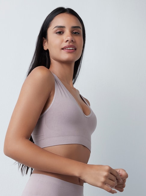 Buy Wunderlove by Westside Taupe Seamfree Sports Bra for Online @ Tata CLiQ