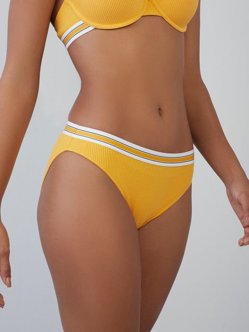 Superstar by Westside Yellow Bikini Ribbed Briefs Price in India