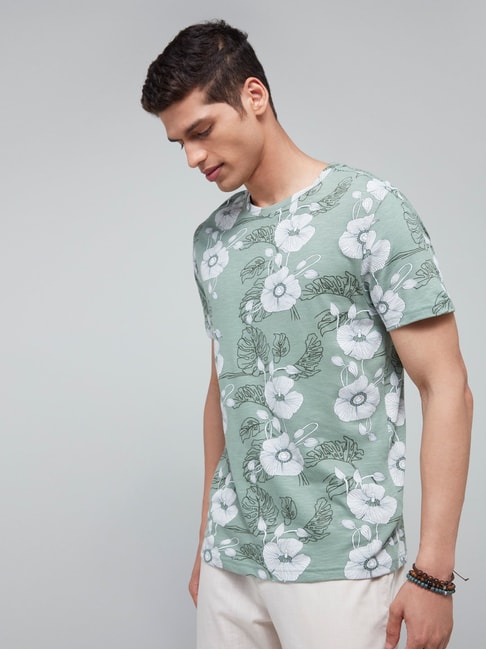 Buy ETA by Westside Sage Floral Printed Slim-Fit T-Shirt for Online ...