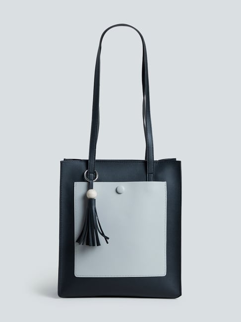 LOV by Westside Black Faux-Leather Tote Price in India