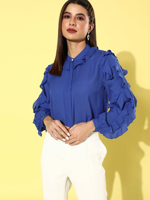 Style Quotient Blue Full Sleeves Shirt Price in India