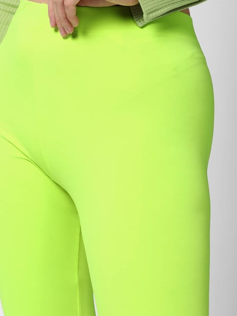 OFENTI Shiny Leggings High Waist Neon Leggings Elastic Stretch Skinny Comfy  Lightweight Pants Tights Disco Party Rave Neon Pink X-Small at Amazon  Women's Clothing store