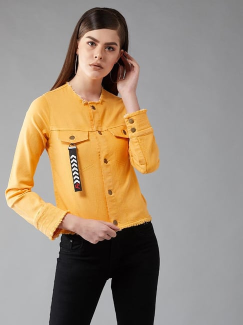 DOLCE CRUDO Mustard Regular Fit Jacket-picture-18