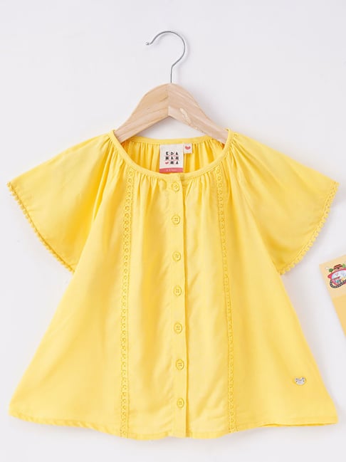 Ed-a-Mamma Kids Yellow Lace Top-image-17