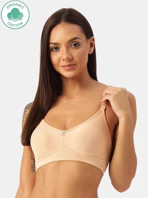 Buy Soie Women's Full-Extreme Coverage Padded Non-Wired Bra-Beige