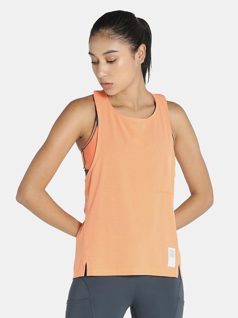 Buy Puma Light Orange Printed Tank Top for Women Online Tata CLiQ