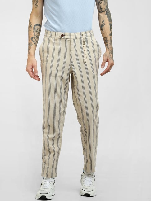 Jack  Jones Grey LinenLook Trousers  New Look