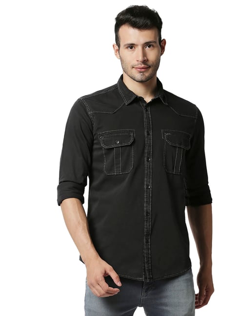 Pepe Jeans Dark Grey Regular Fit Shirt