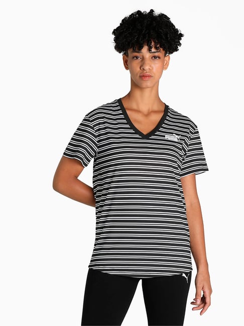 Puma Black White Striped T-Shirt