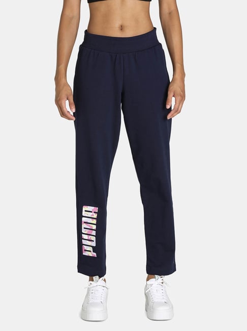 Puma Navy Graphic Print Trackpants