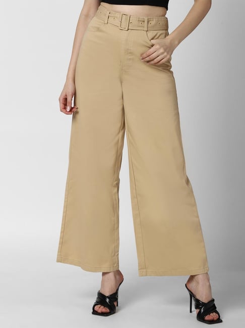 Forever 21 Beige Relaxed Fit Trousers