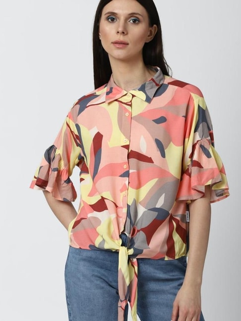 Forever 21 Multicolor Abstract Print Shirt Price in India