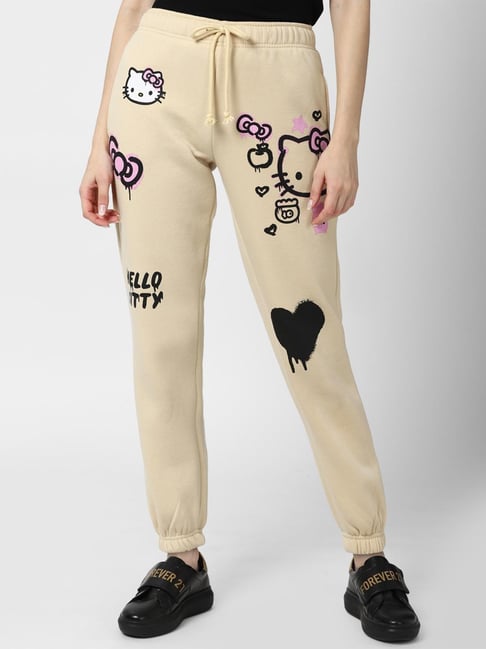 Forever 21 Beige Graphic Print Joggers