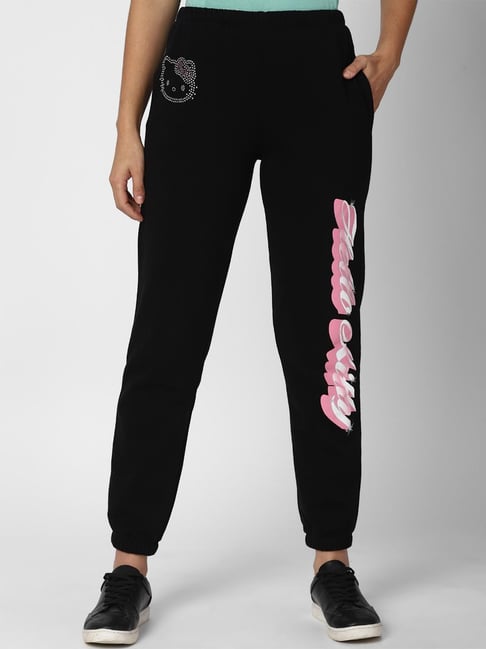 Forever 21 Black Graphic Print Joggers