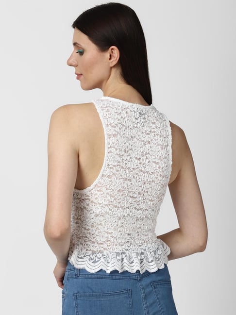 Sleeveless Forever 21 Lace Tank Top Sale White Lace Tank Top