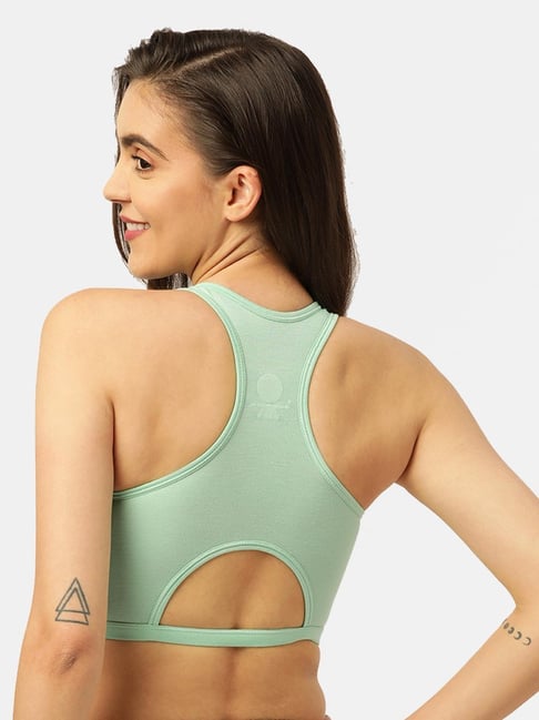 Inner Sense Green Cotton Sports Bra