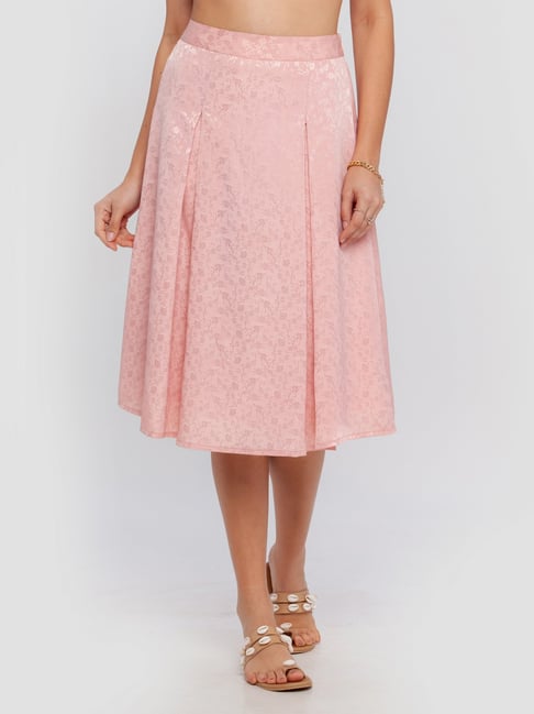 Zink London Pink Printed Circular Skirt Price in India