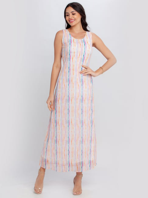 Zink London Multicolor Printed Maxi Dress Price in India