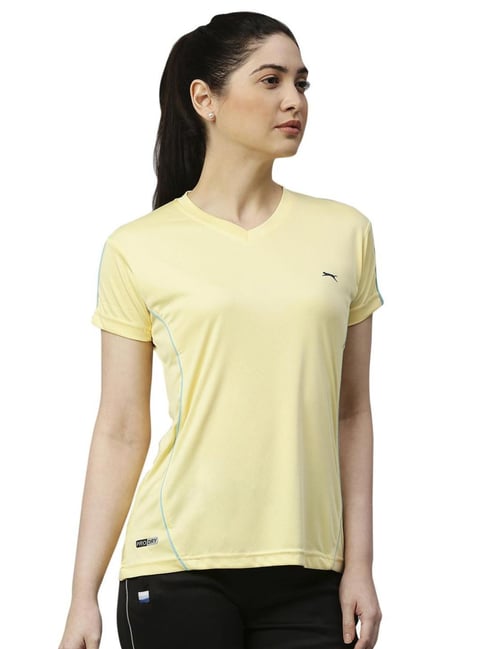 Buy Black Panther Sports Yellow Regular Fit Sports T-shirt for