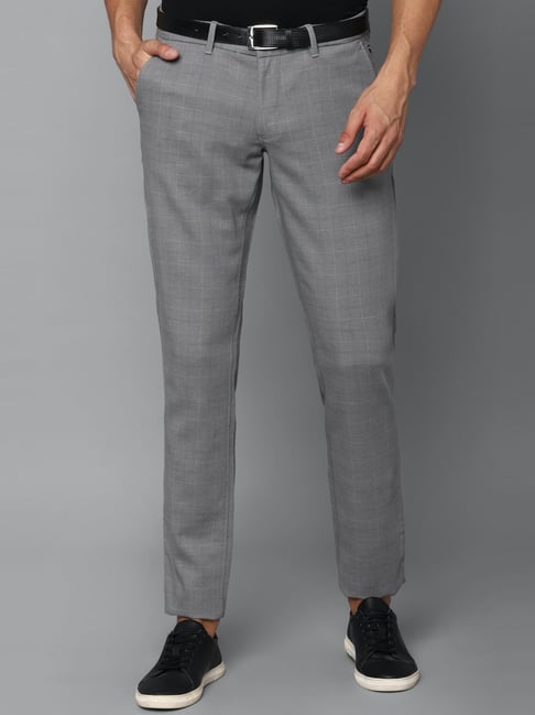 LOUIS PHILIPPE Men Textured Slim Tapered Fit Formal Trousers