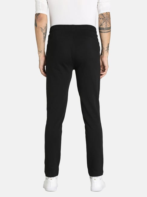 Puma Black Cotton Printed Slim Fit Track Pants