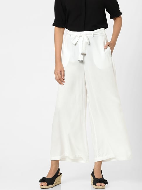 Vero Moda White Regular Fit Palazzos