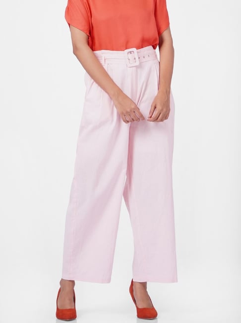 Buy Pink Mid Rise Straight Fit Trousers for Men Online at SELECTED HOMME   208703103