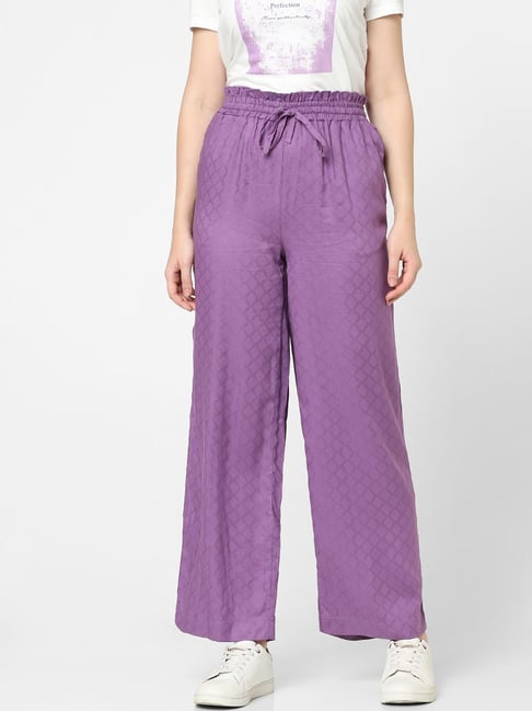 Vero Moda Purple Self Pattern Trousers