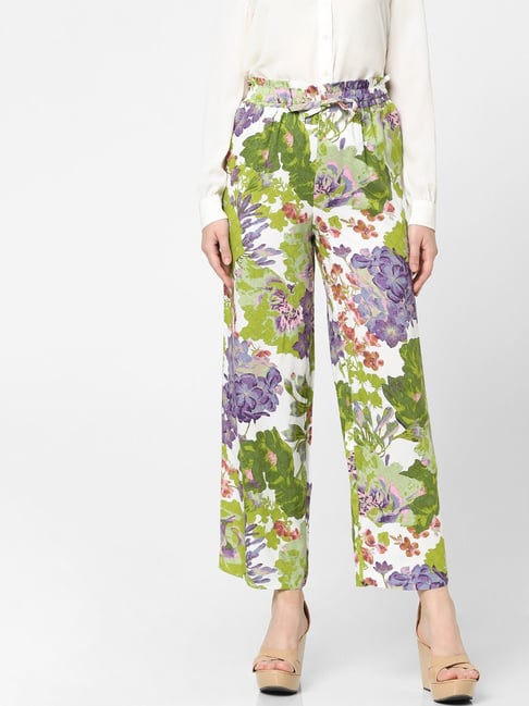 Vero Moda Multicolor Floral Print Trousers