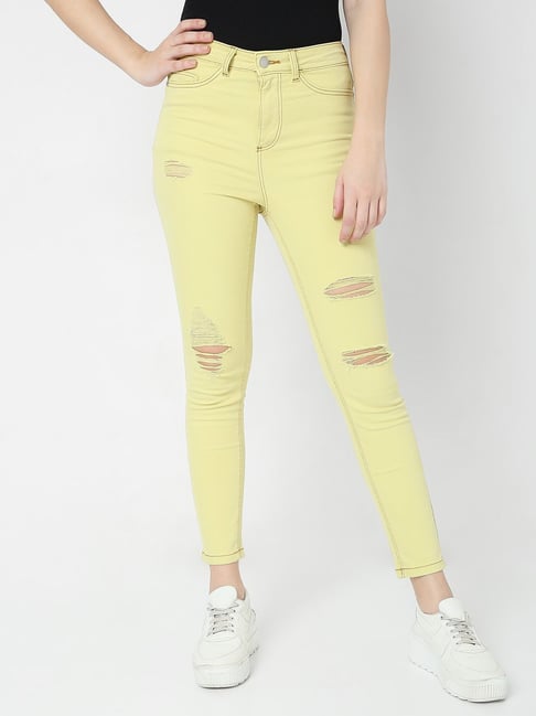 Buy Blue Ripped Skinny Jeans For Women - ONLY