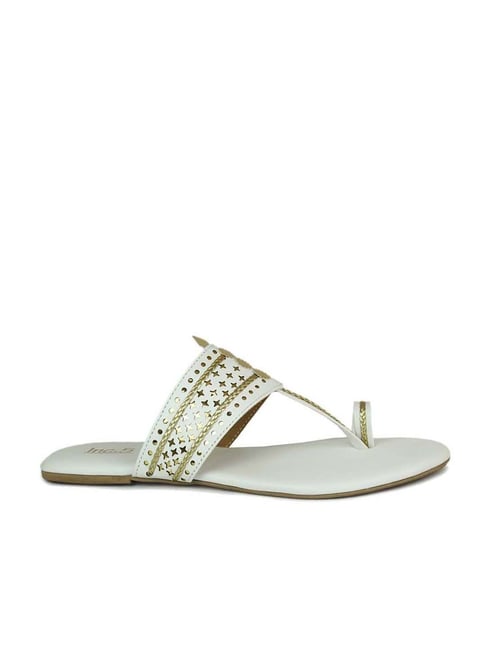 Inc.5 Women's White Toe Ring Sandals Price in India