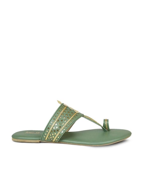 Inc.5 Women's Green Toe Ring Sandals Price in India