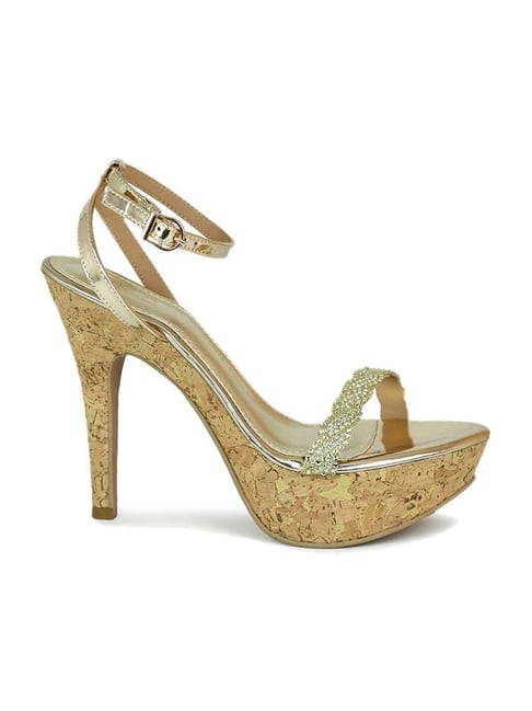 Inc 5 Inc.5 Women's Golden Ankle Strap Stilettos