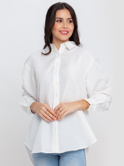 Zink London White Regular Fit Shirt Price in India