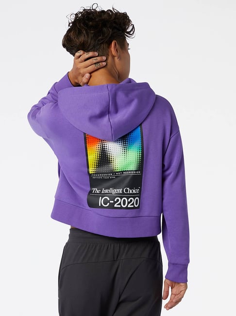 Buy New Balance Purple Printed Sports Hoodie for Women's Online