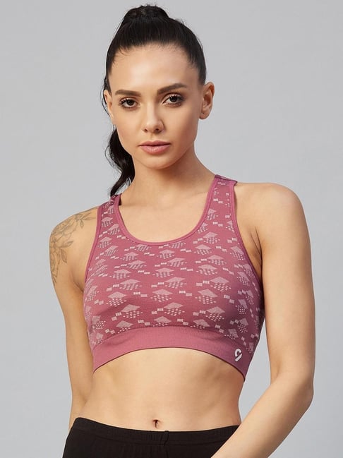 Buy C9 Airwear Mauve Self Print Sports Bra for Women Online Tata