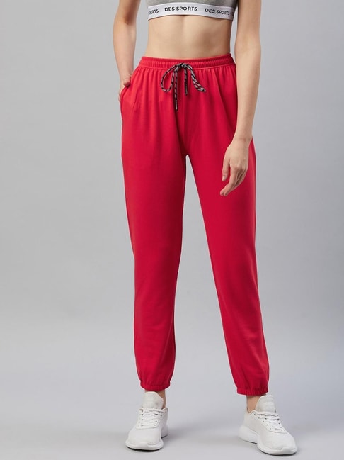 Nick Sports Red Polyester Track Pant