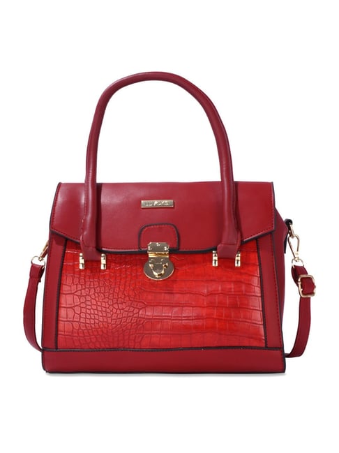 Luvoksi Red Animal Effect Large Satchel Handbag-picture-20
