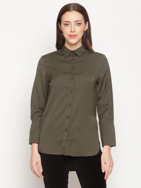 METTLE Olive Regular Fit Shirt Price in India