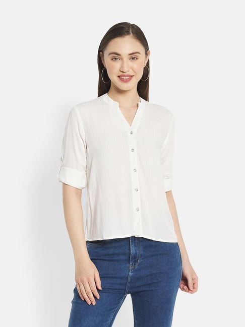 METTLE White Regular Fit Shirt Price in India