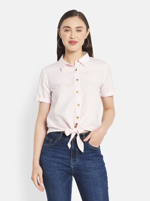 METTLE Pink Regular Fit Shirt Price in India