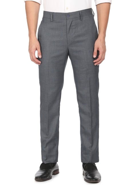 Label Lab Mens Suit Trousers Grey 34 R Skinny Ft Check Pattern Formal Pants  | eBay