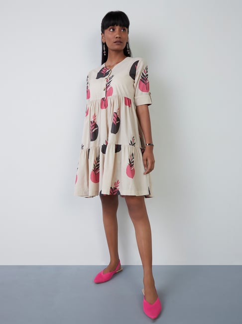 westside beige dress Wardrobe by Westside Beige A-line Waistcoat Dress