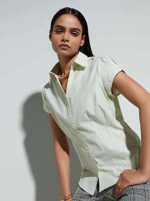 Wardrobe by Westside Light Green Nancy Shirt Price in India